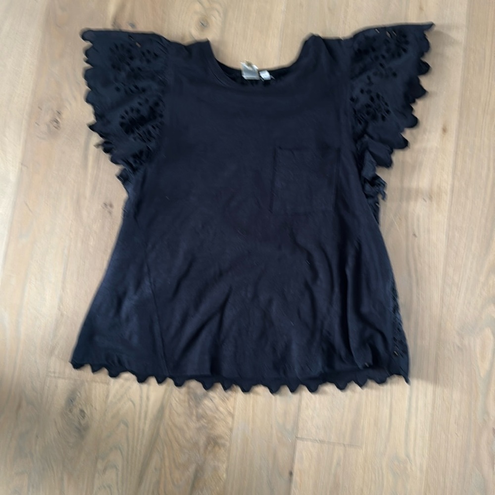 Anthropologie ruffle sleeve top